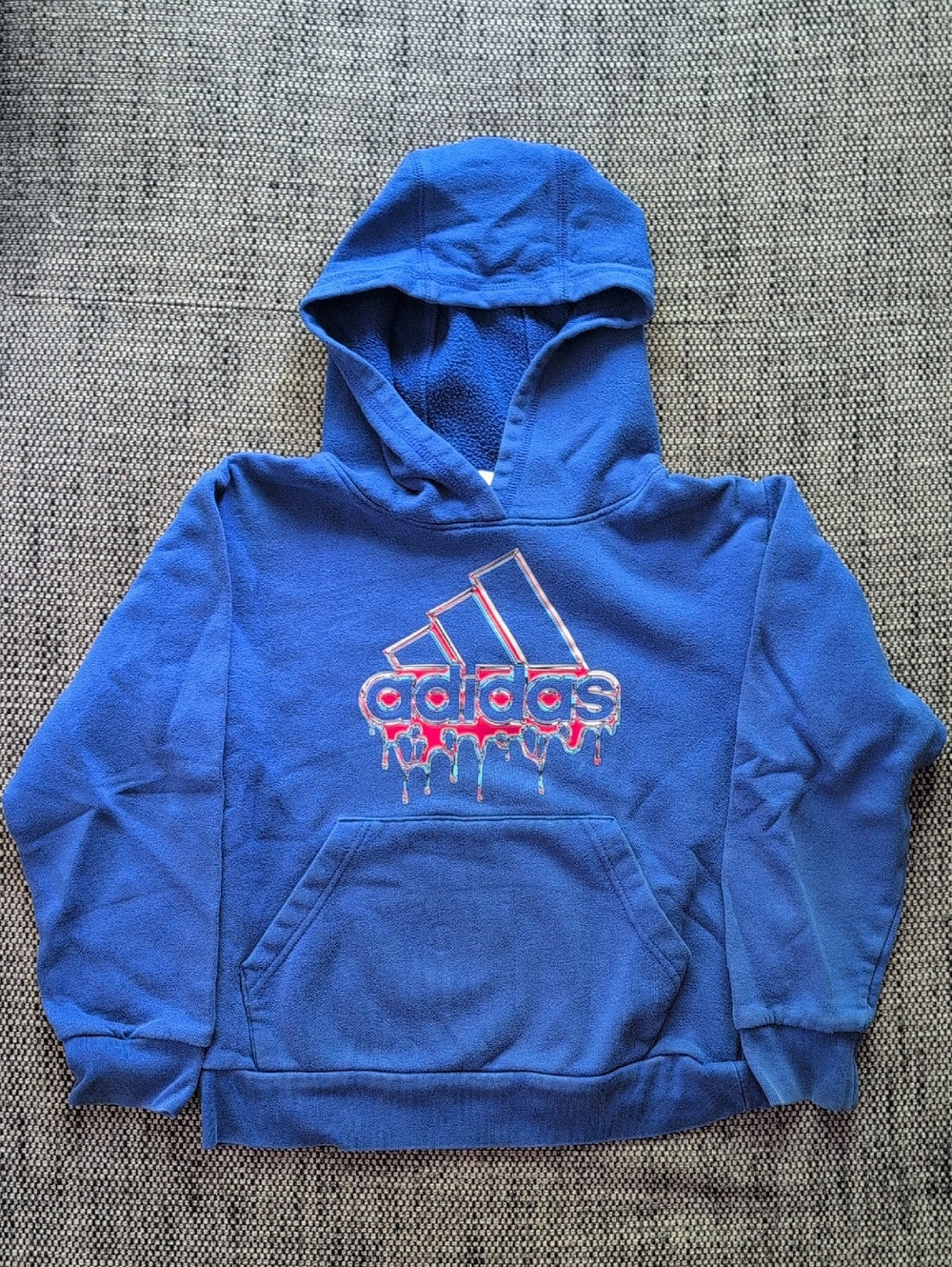 adidas Royal Blue Kids Hoodie with Drip Logo